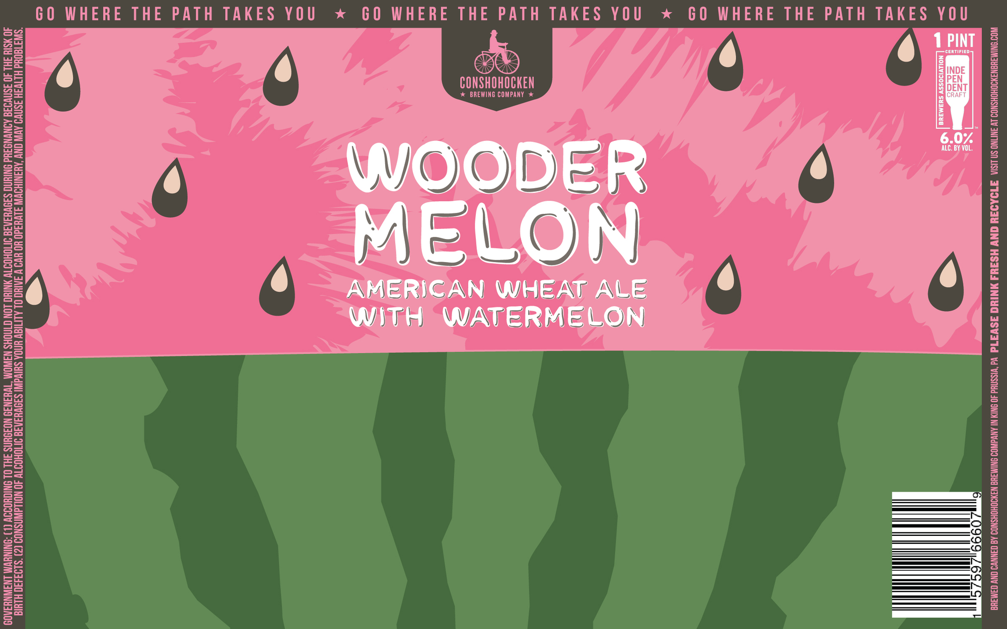 Conshohocken Woodermelon beer Label Full Size