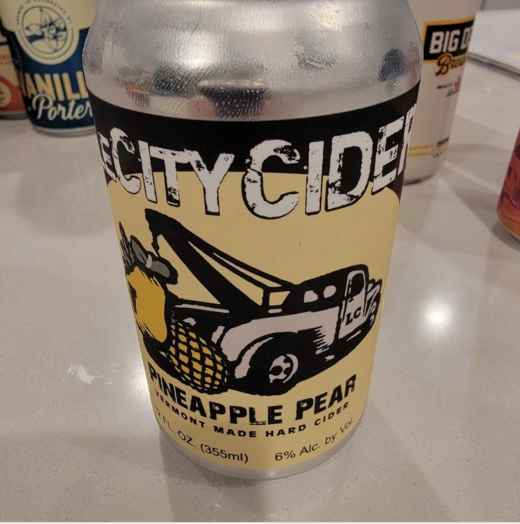 Little City Cider Pineapple Pear beer Label Full Size