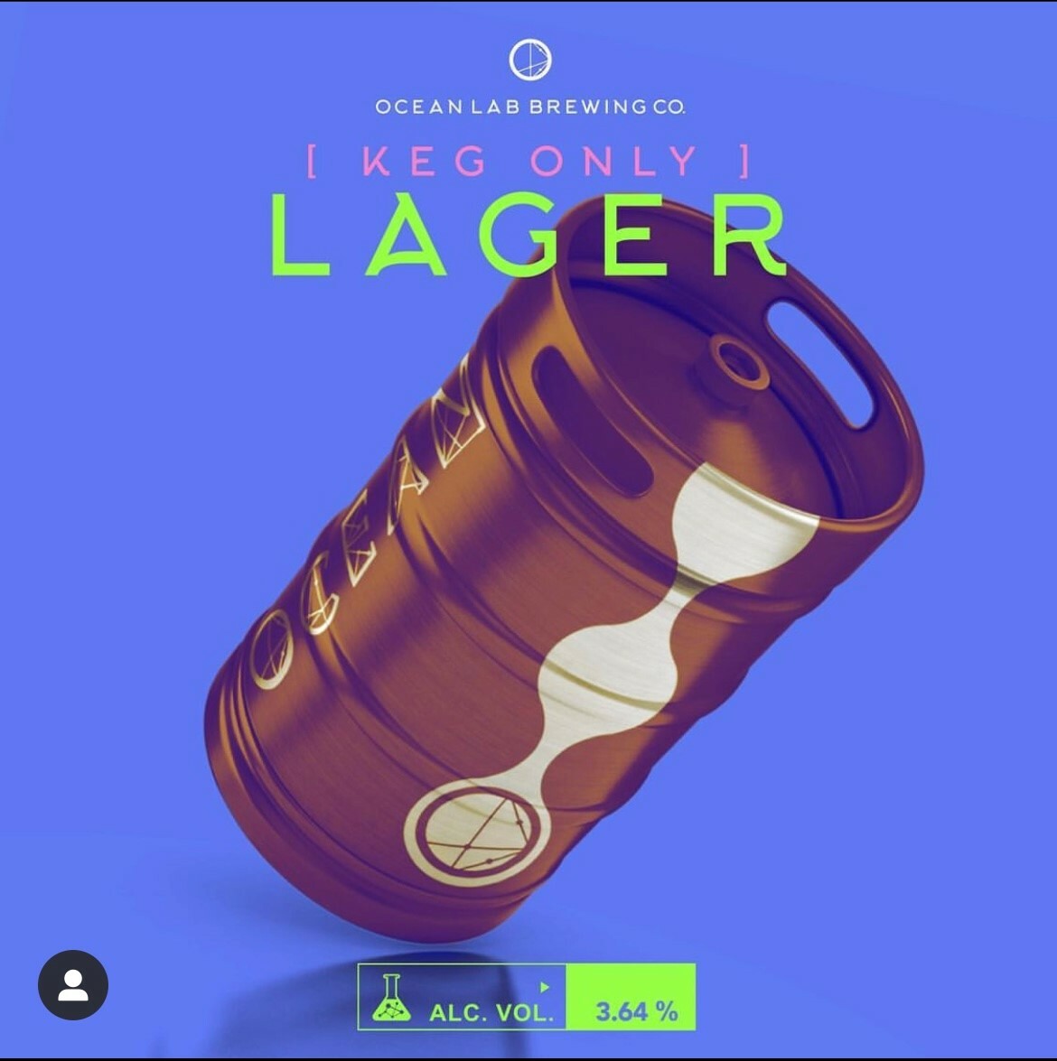 Ocean Lab Experimental Lager beer Label Full Size