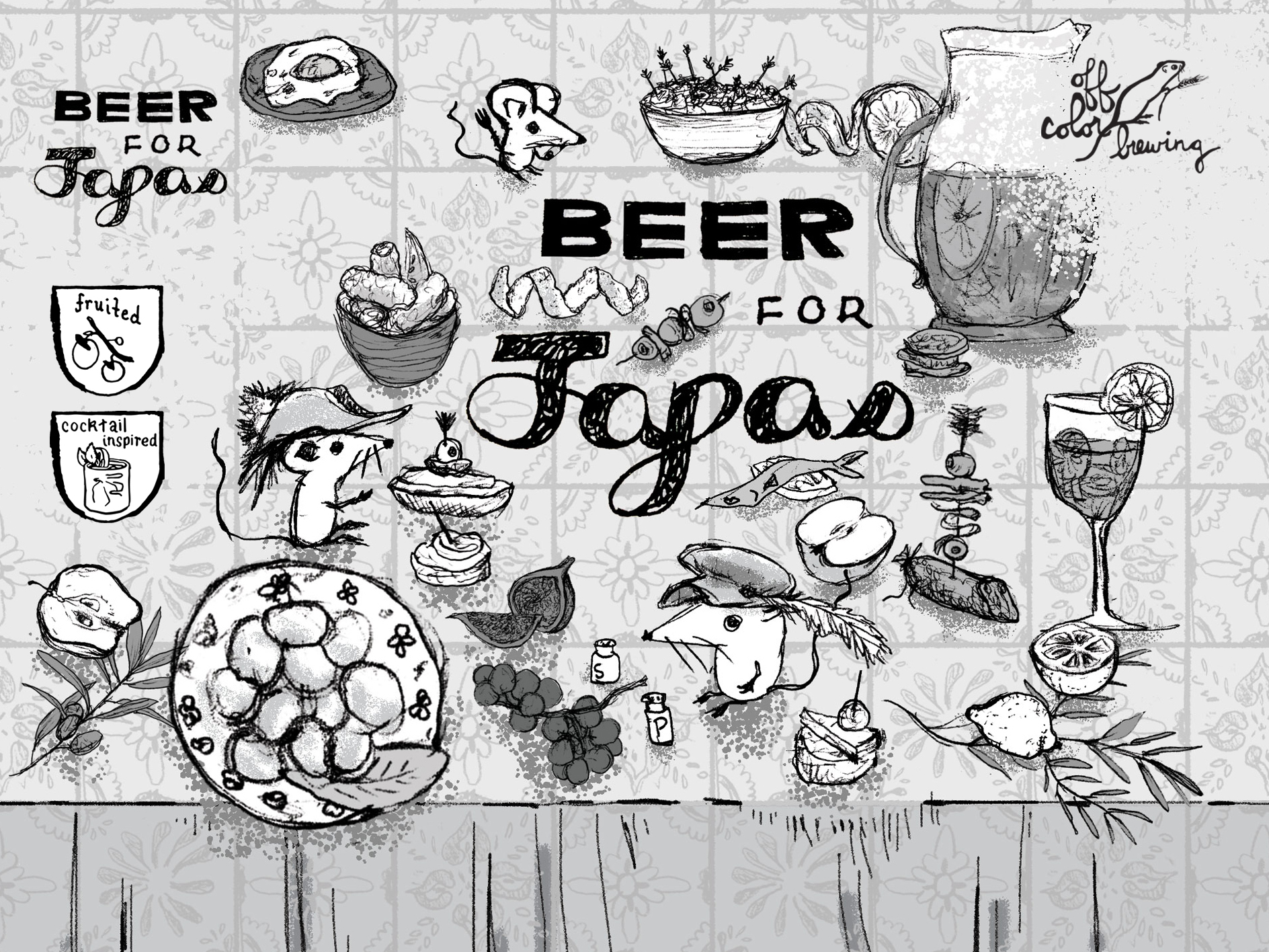 Off Color Beer For Tapas beer Label Full Size