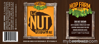 Hop Farm One Nut Brown beer Label Full Size