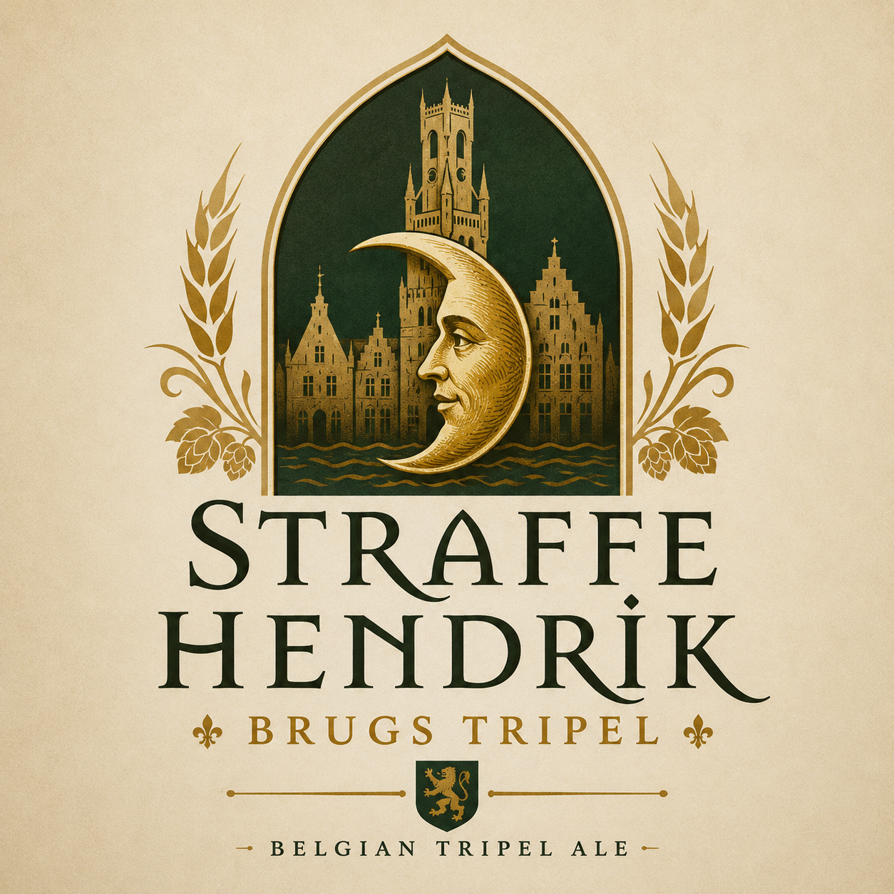 De Halve Maan Straffe Hendrik Brugs Tripel 9° beer Label Full Size