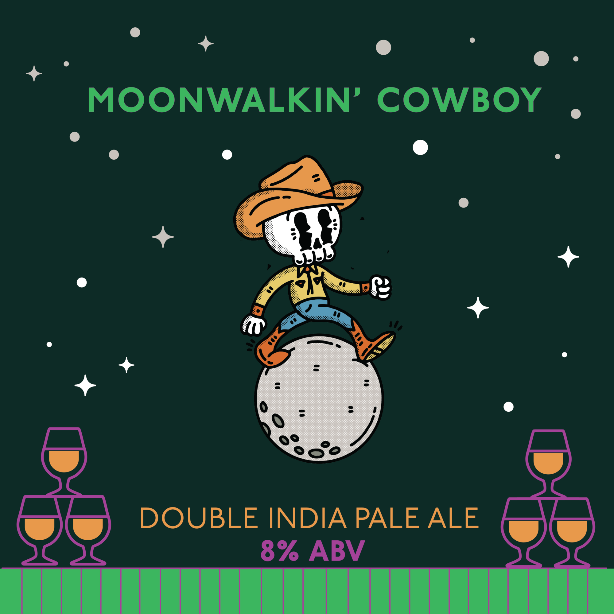 Nod Hill Moonwalkin' Cowboy beer Label Full Size