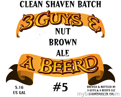 3 Guys & A Beer'd Nut Brown Ale beer Label Full Size