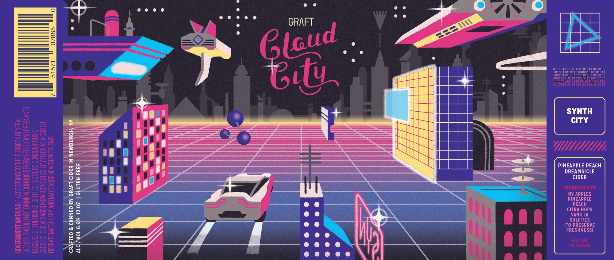 Graft Synth City | Cloud City beer Label Full Size