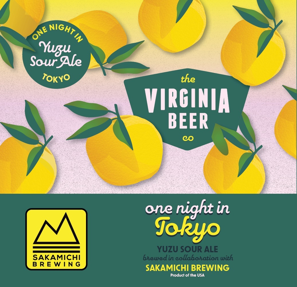 Virginia Beer Co. One Night In Tokyo beer Label Full Size