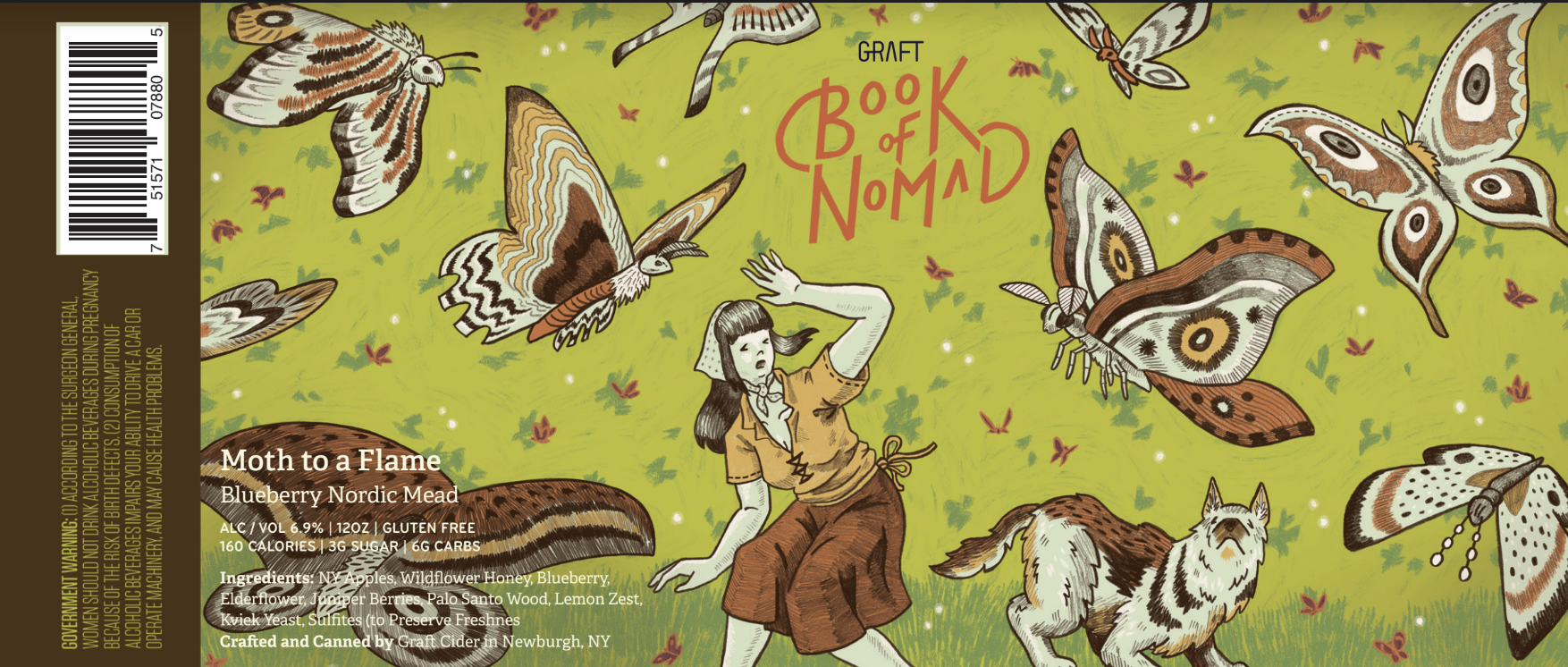 Graft Moth a Flame | Book of Nomad beer Label Full Size
