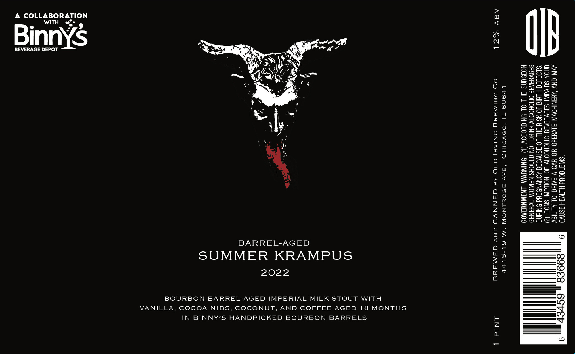Old Irving Barrel-Aged Summer Krampus (2022) beer Label Full Size