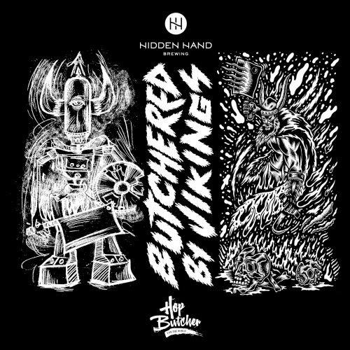 Hidden Hand + Hop Butcher for the World Butchered By Vikings beer Label Full Size