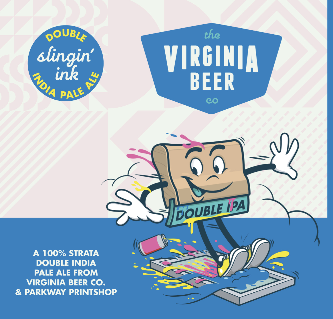 Virginia Beer Co. / Parkway Printshop Slingin' Ink DIPA (2022) beer Label Full Size