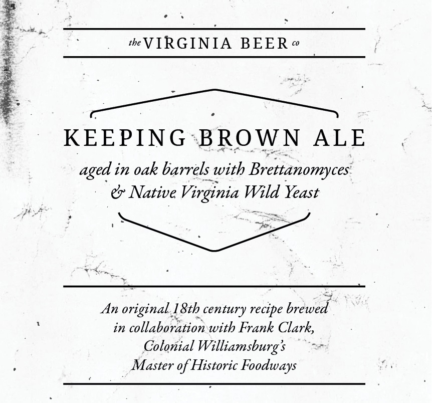 Virginia Beer Co. Keeping Brown Ale beer Label Full Size
