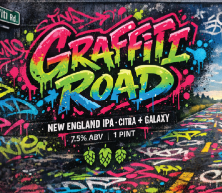 Black Dog Graffiti Road beer Label Full Size