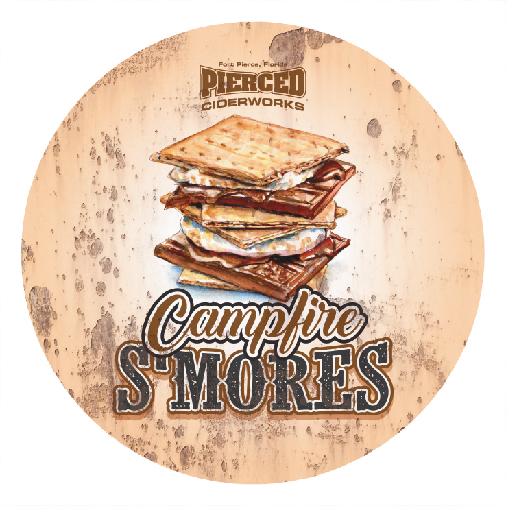 Pierced Cider Campfire S'mores beer Label Full Size