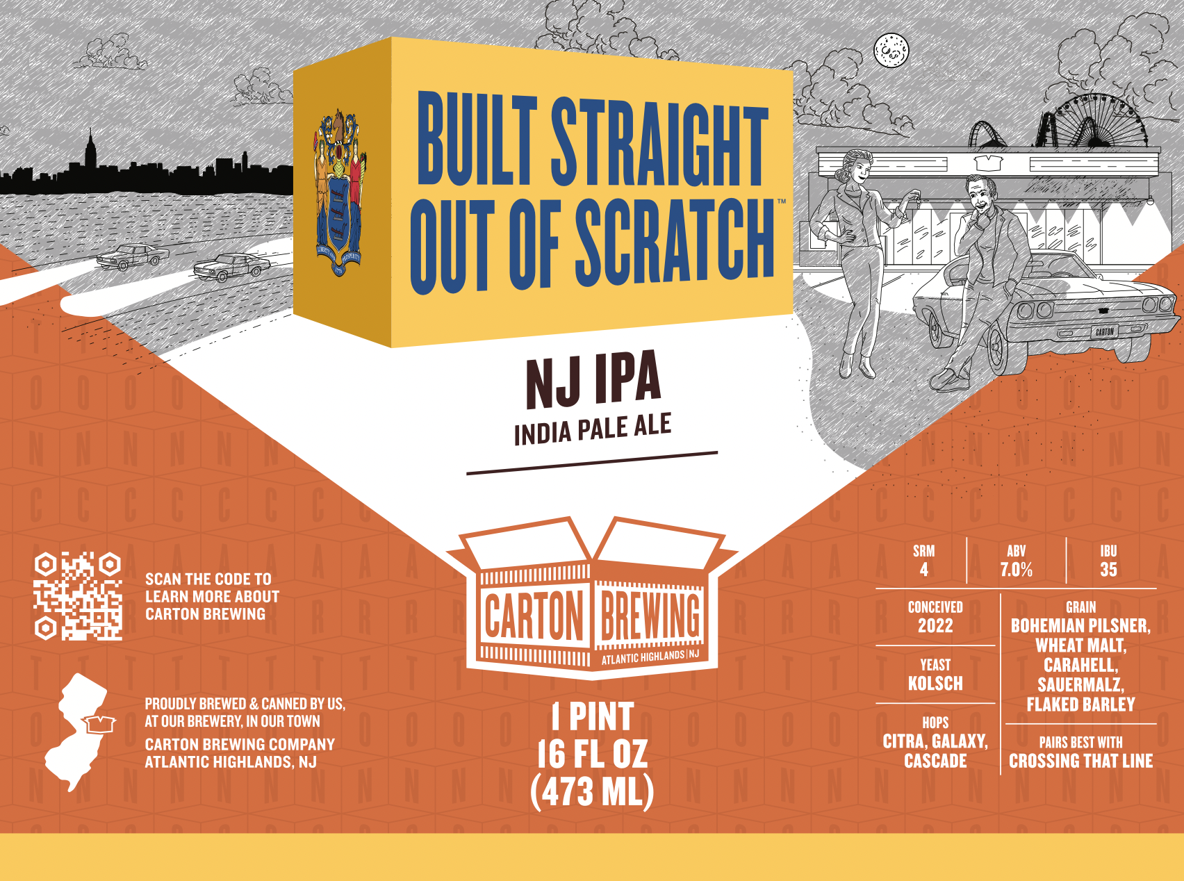 Carton Built Straight Out Of Scratch beer Label Full Size