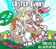 Pipeworks Easter Bunny vs. Unicorn beer Label Full Size