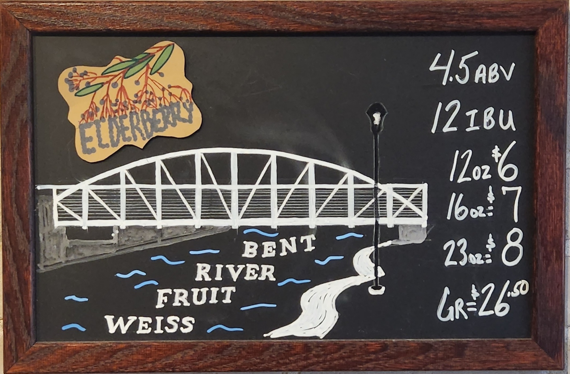 Riverside Brewery and Restaurant Bent River Fruit Weiss beer Label Full Size