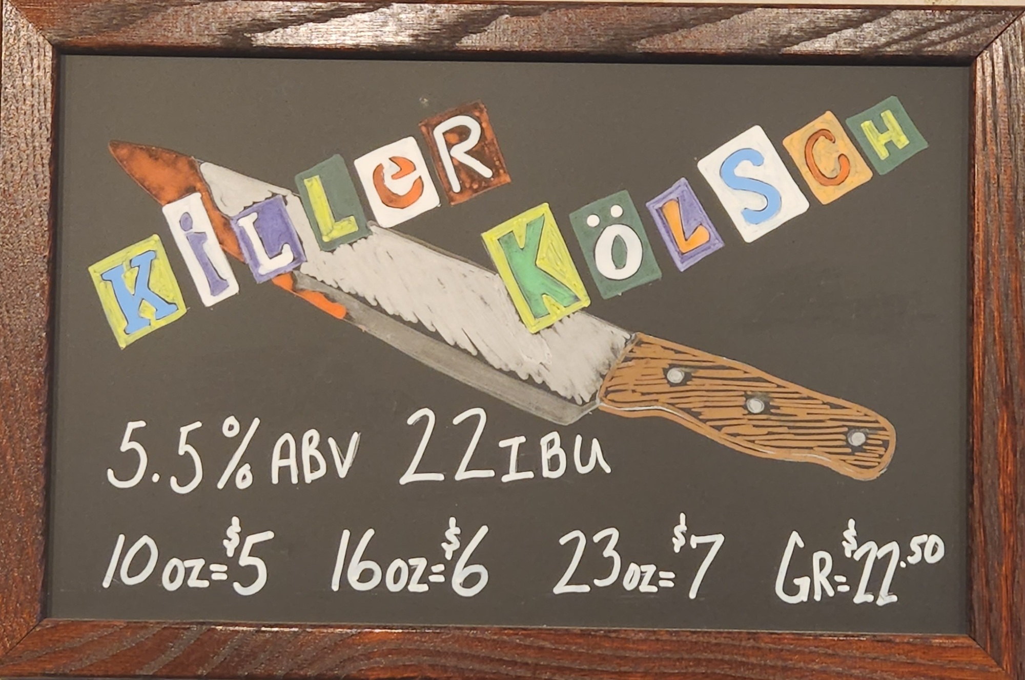 Riverside Brewery and Restaurant Killer Kolsch beer Label Full Size