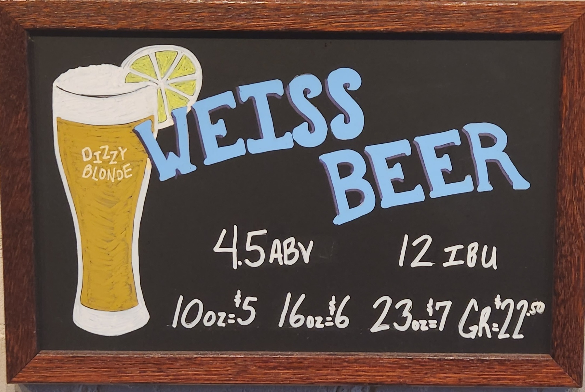 Riverside Brewery and Restaurant Dizzy Blond Weiss beer Label Full Size