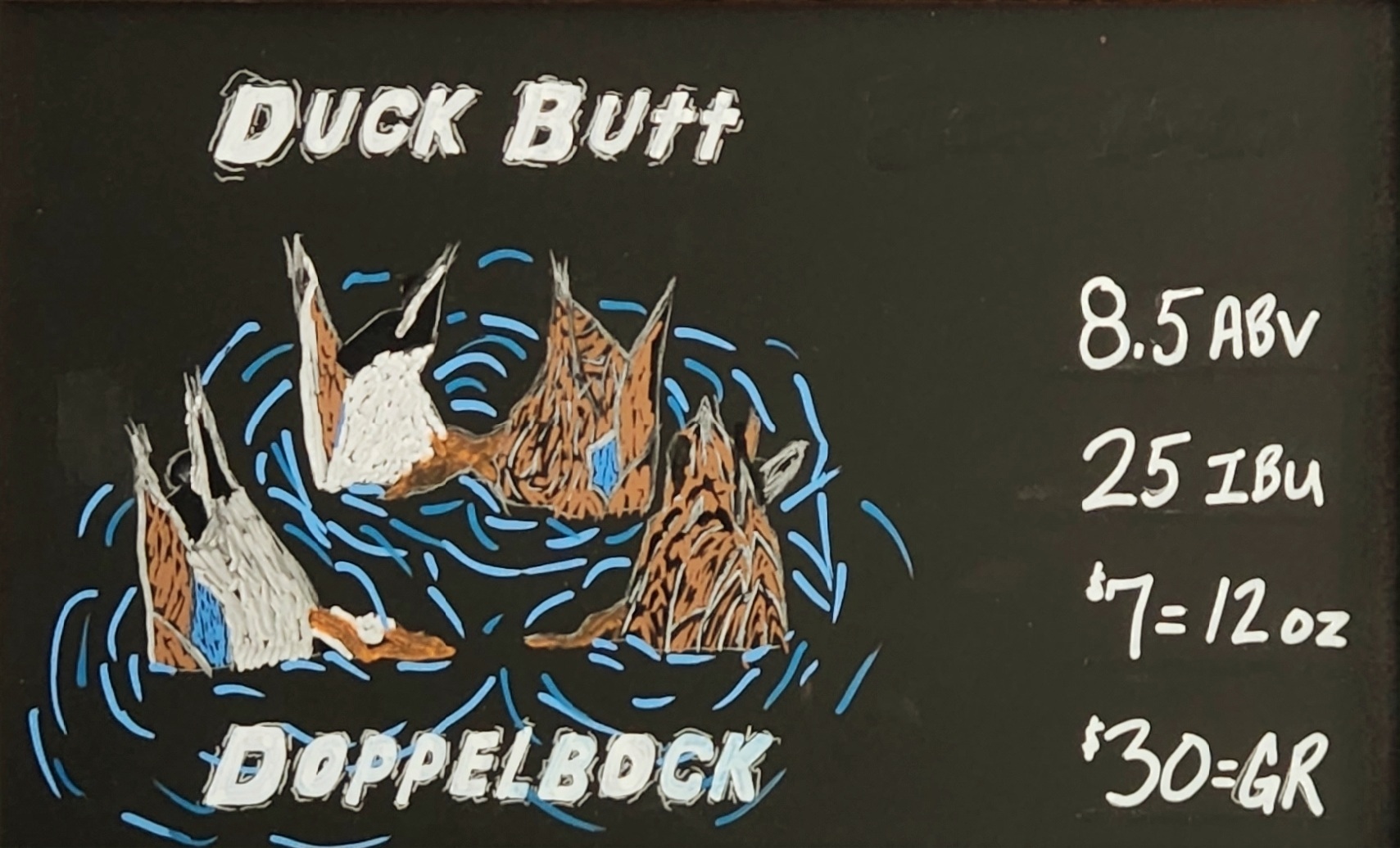Riverside Brewery and Restaurant Duck Butt Doppelbock beer Label Full Size