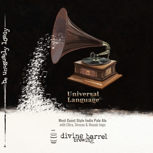 Divine Barrel Universal Language beer Label Full Size