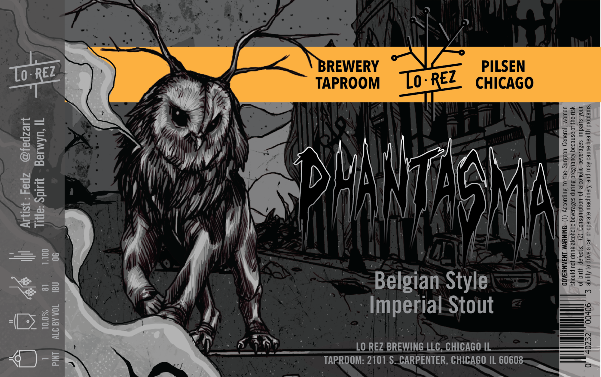 Lo Rez Phantasma beer Label Full Size