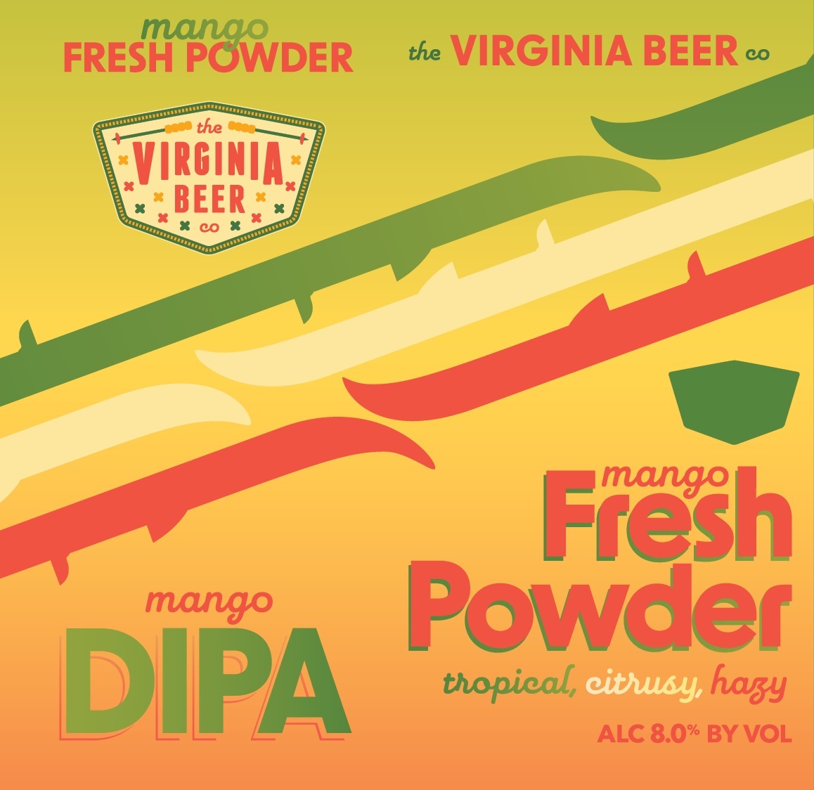 Virginia Beer Co. Mango Fresh Powder beer Label Full Size