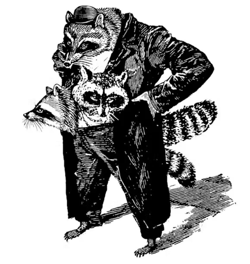 Edmund's Oast 3 Raccoons in a Trench Coat beer Label Full Size