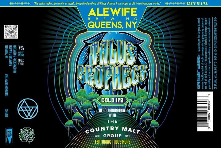 Alewife Talus Prophecy Cold IPA beer Label Full Size