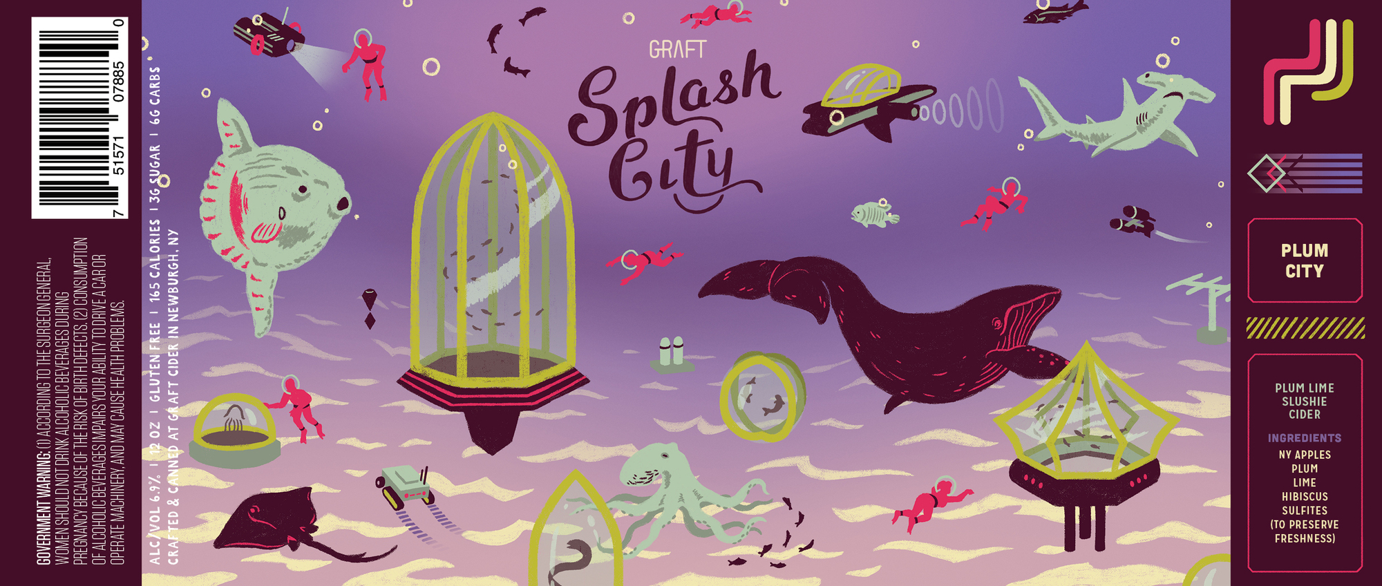 Graft Plum City | Splash City beer Label Full Size