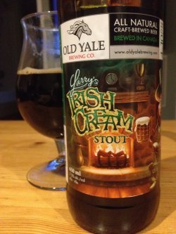 Old Yale Larry's Irish Cream beer Label Full Size