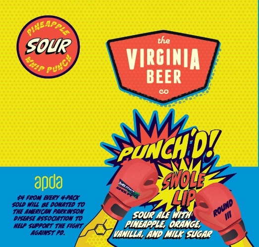 Virginia Beer Co. / Rock Steady Boxing APEX PT PunchD: Swole Lip beer Label Full Size