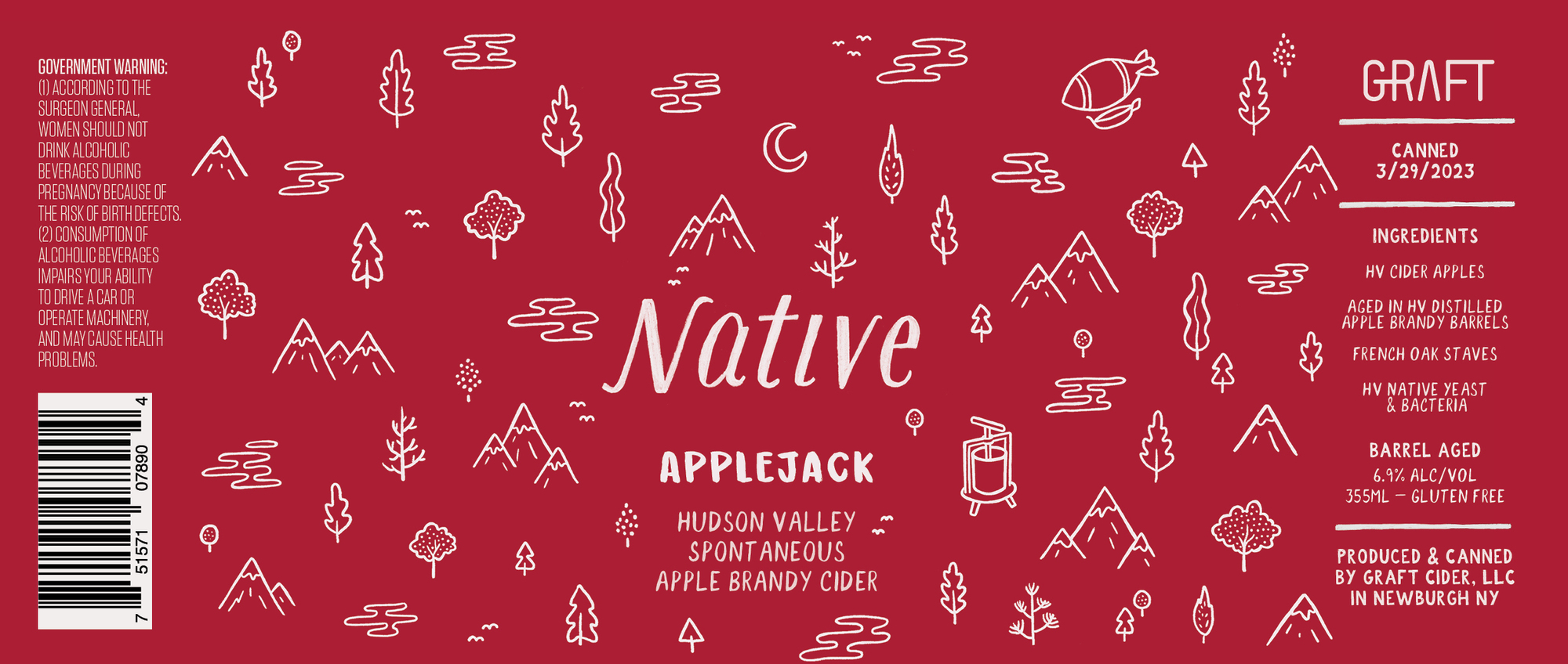 Graft Native Applejack beer Label Full Size