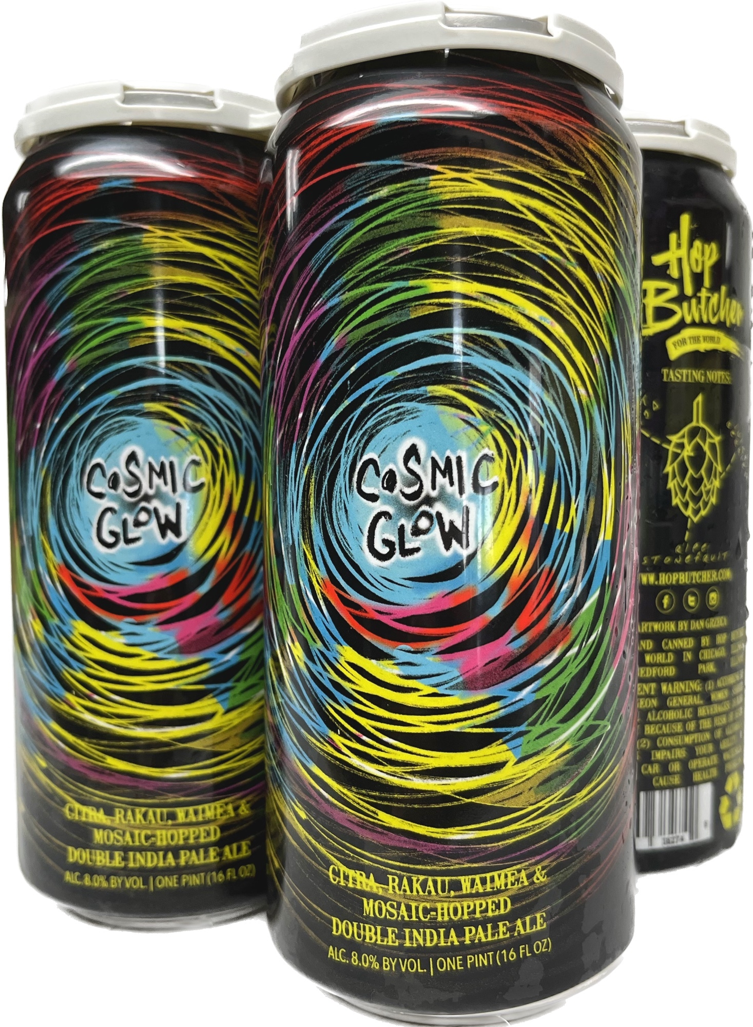 Hop Butcher for the World Cosmic Glow beer Label Full Size