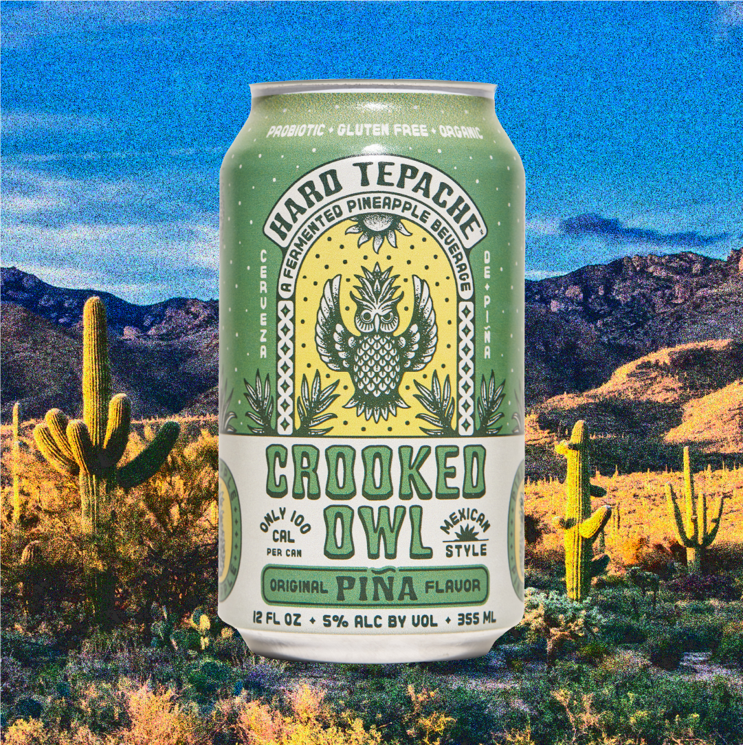 Crooked Owl Piña beer Label Full Size