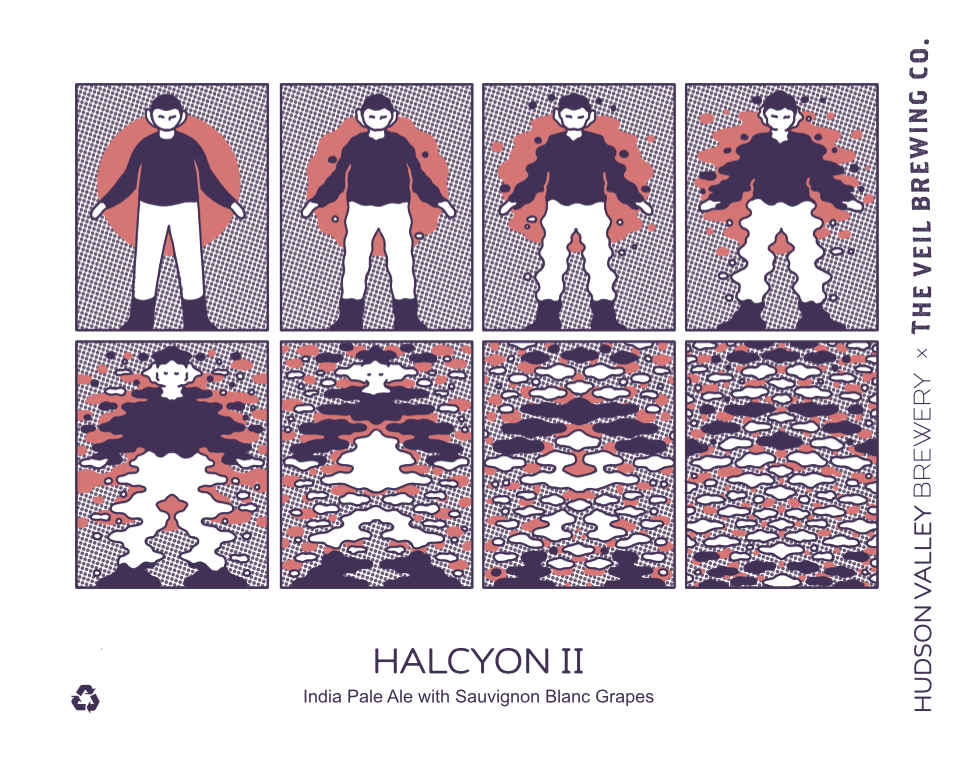 Hudson Valley + The Veil Halcyon II beer Label Full Size