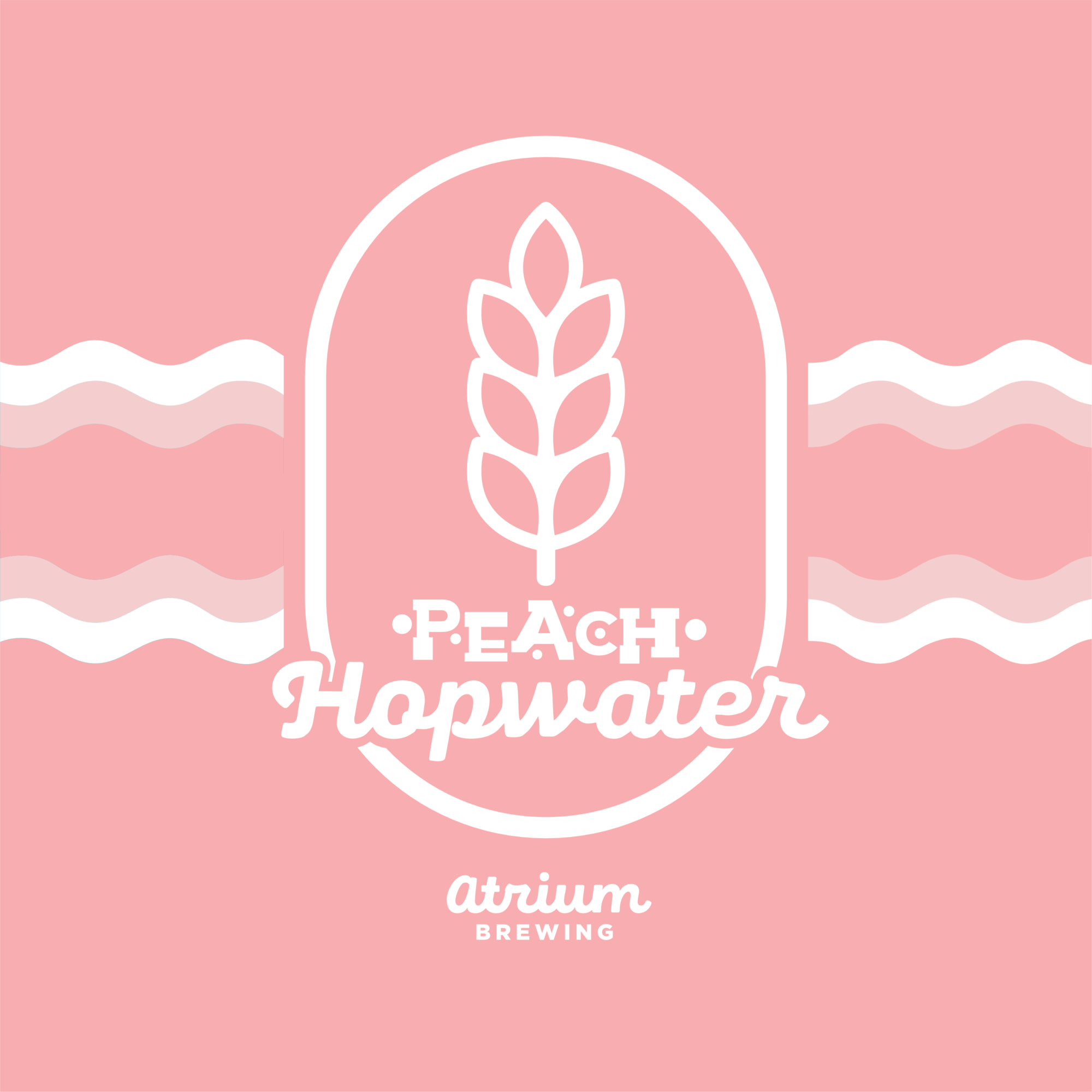 Atrium Peach Hopwater beer Label Full Size