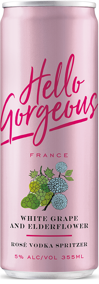 Hello Gorgeous White Grape & Elderflower beer Label Full Size