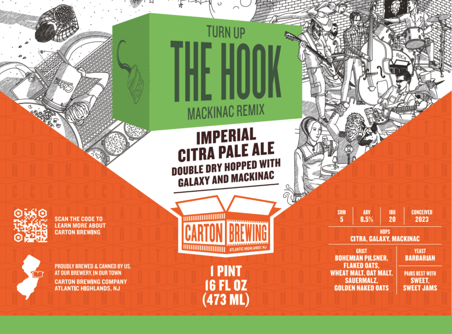 Carton Turn Up The Hook Mackinac Remix beer Label Full Size