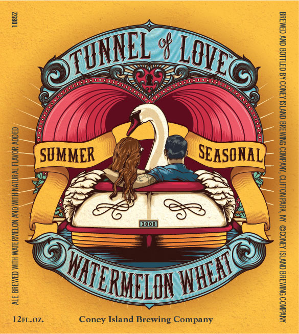 Coney Island Tunnel of Love Watermelon Wheat beer Label Full Size