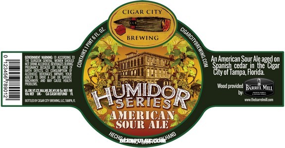 Cigar City Humidor Series American Sour Ale beer Label Full Size