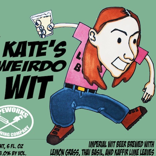 Pipeworks Kate's Weirdo Wit beer Label Full Size