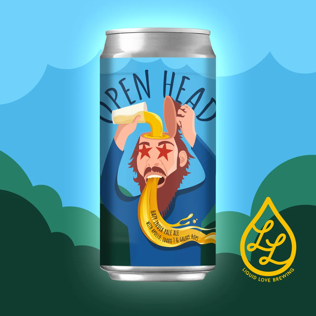 Liquid Love Open Head beer Label Full Size
