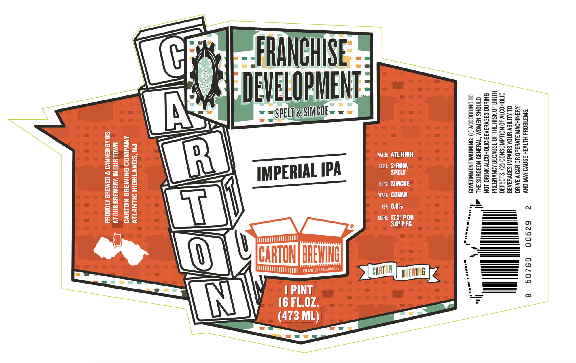 Carton Franchise Development Spelt & Simcoe beer Label Full Size