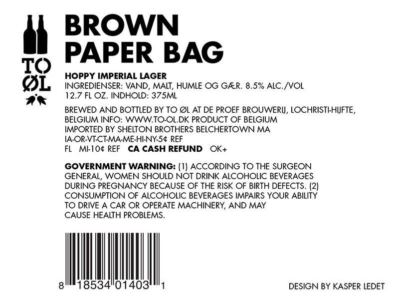 To Øl Brown Paper Bag beer Label Full Size