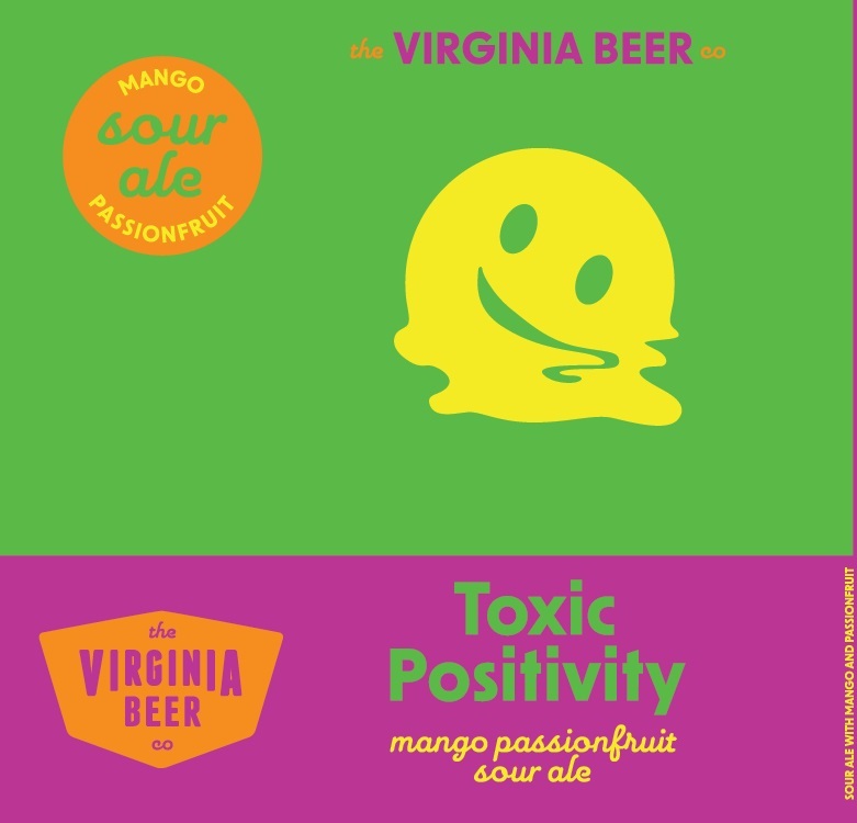 Virginia Beer Co. Toxic Positivity beer Label Full Size