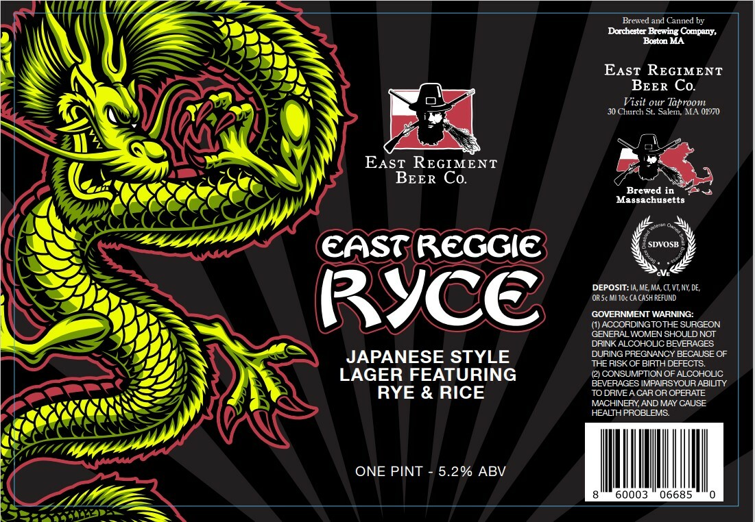 East Regiment East Reggie Ryce beer Label Full Size