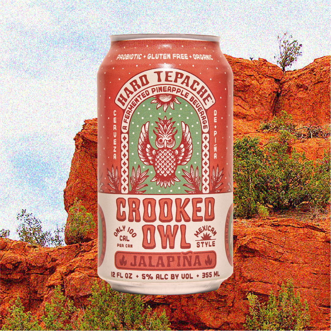 Crooked Owl Jalapiña beer Label Full Size