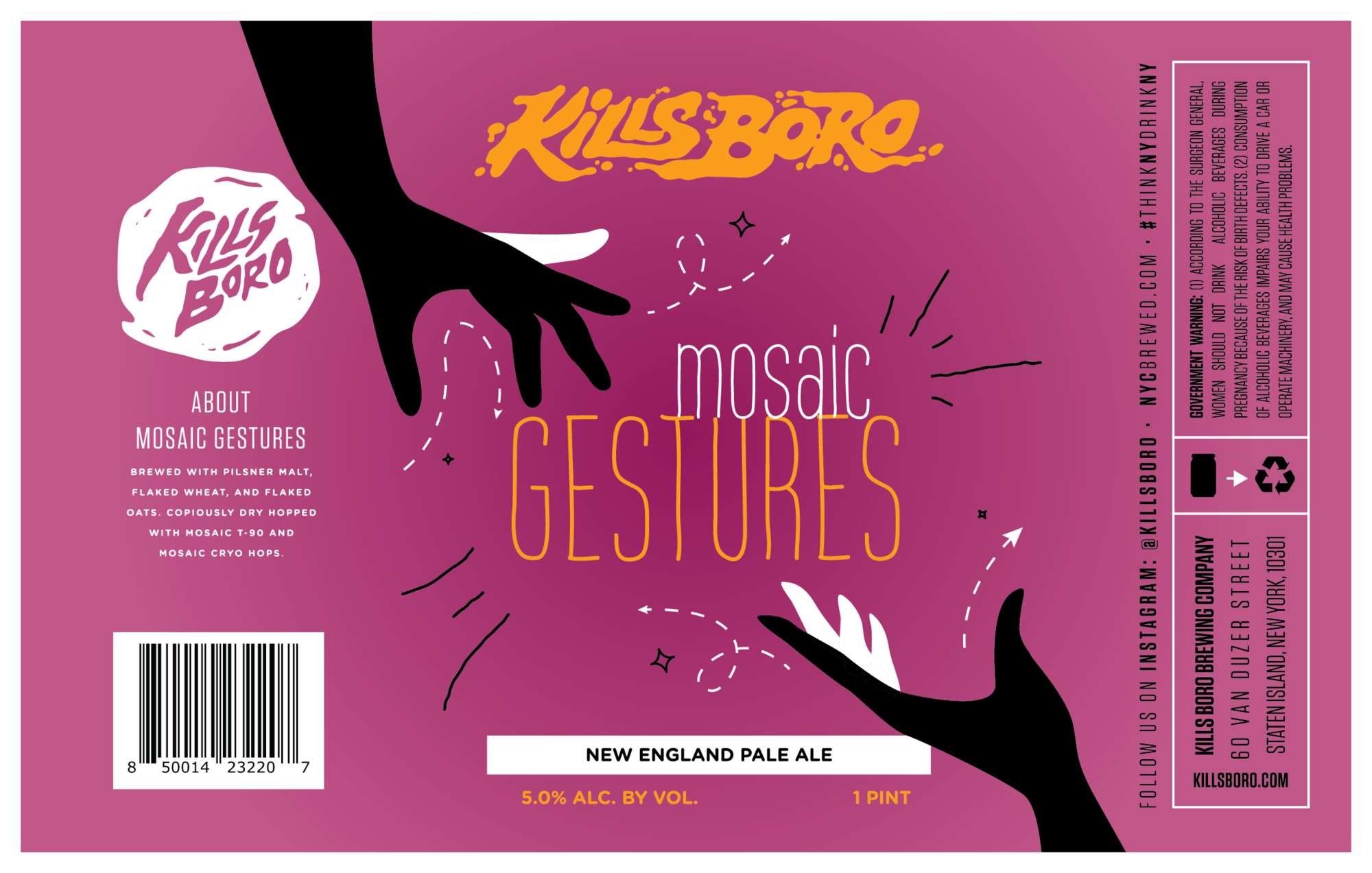 Kills Boro Mosaic Gestures beer Label Full Size