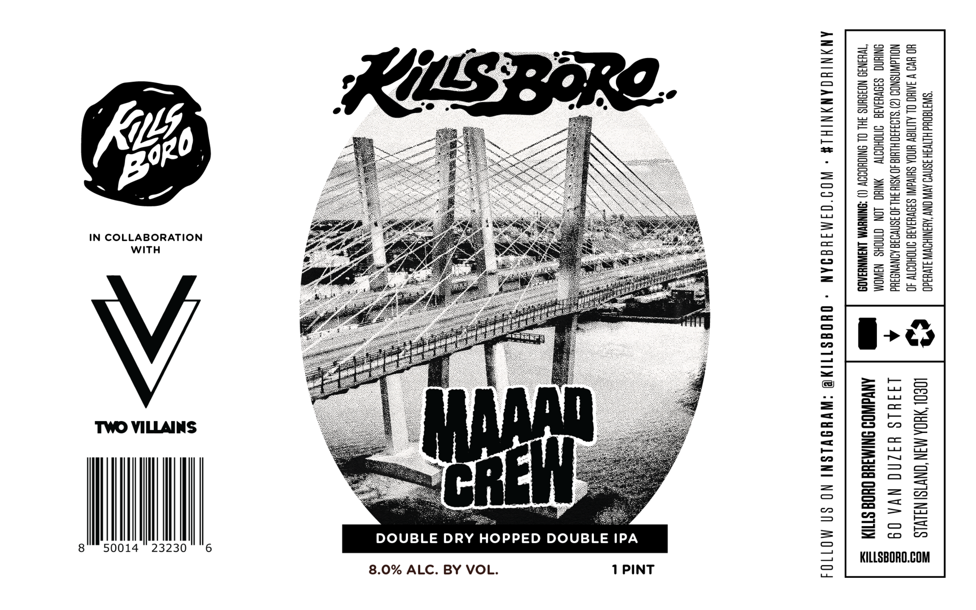 Kills Boro Maaad Crew beer Label Full Size