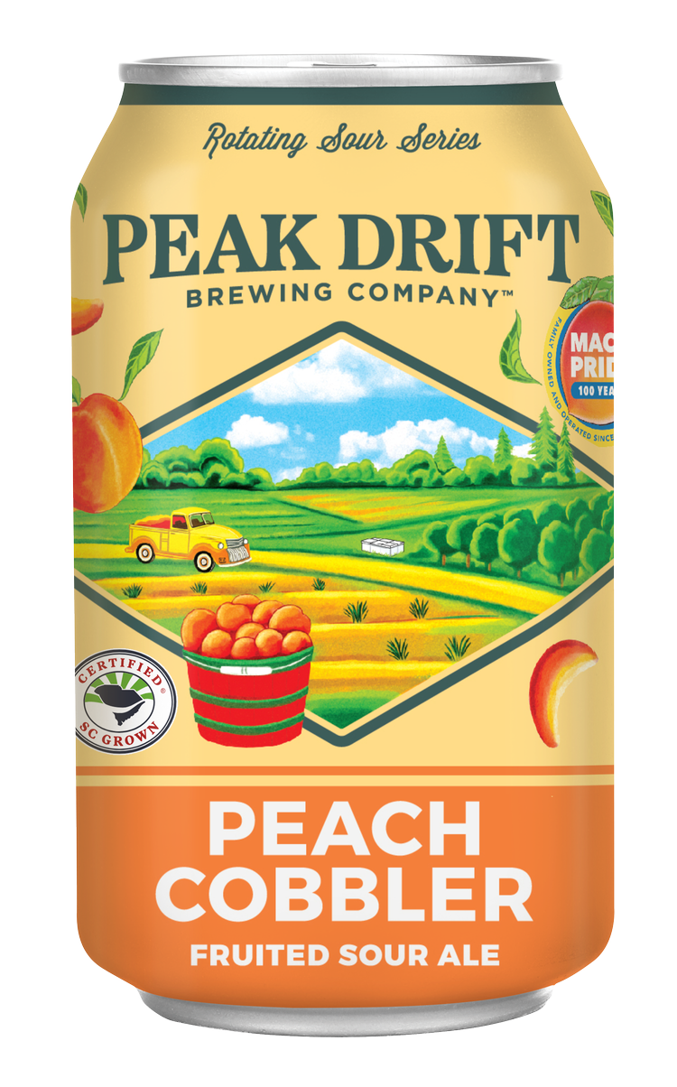 Peak Drift Peach Cobbler beer Label Full Size